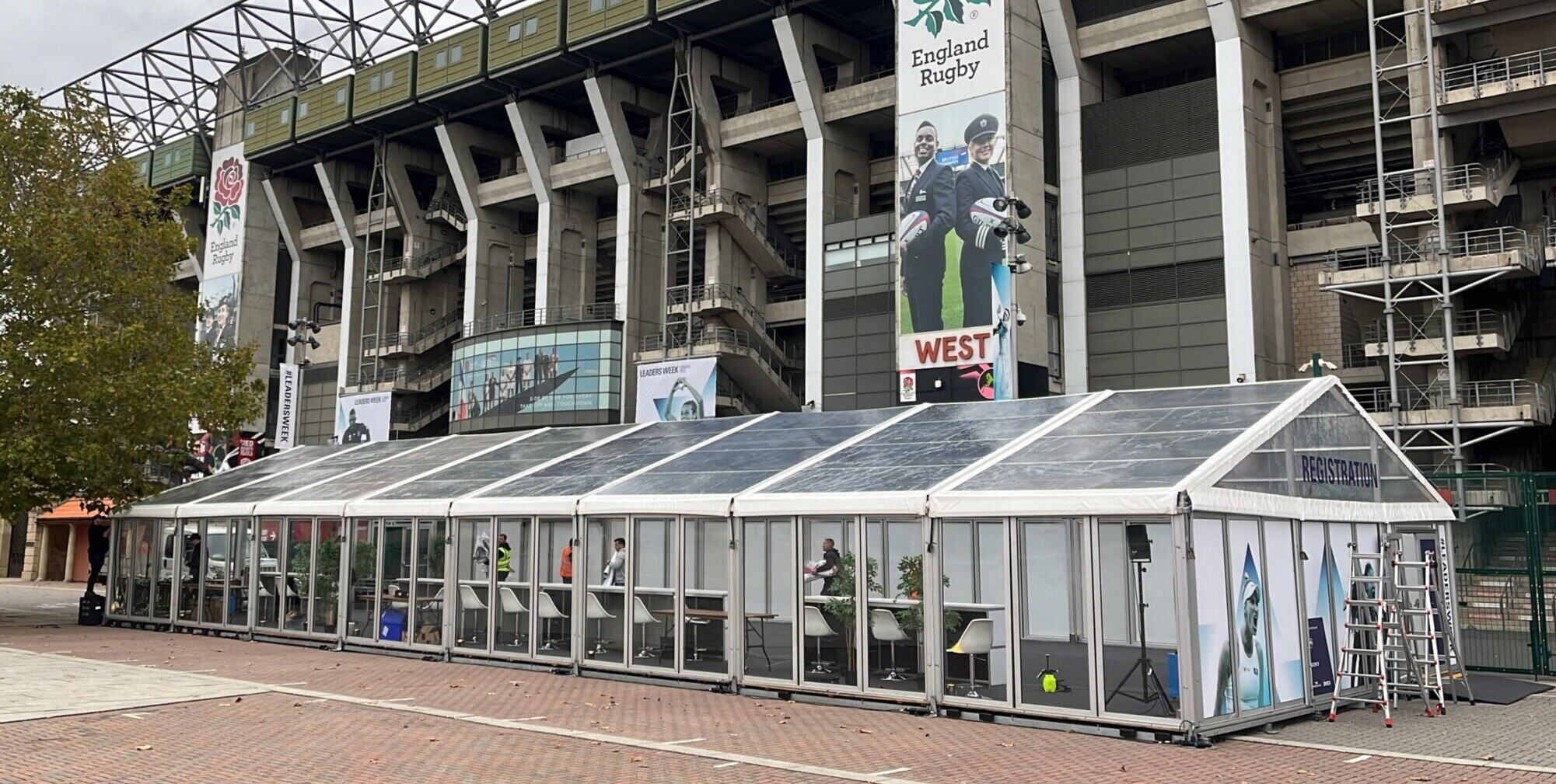 Clear marquee for registration