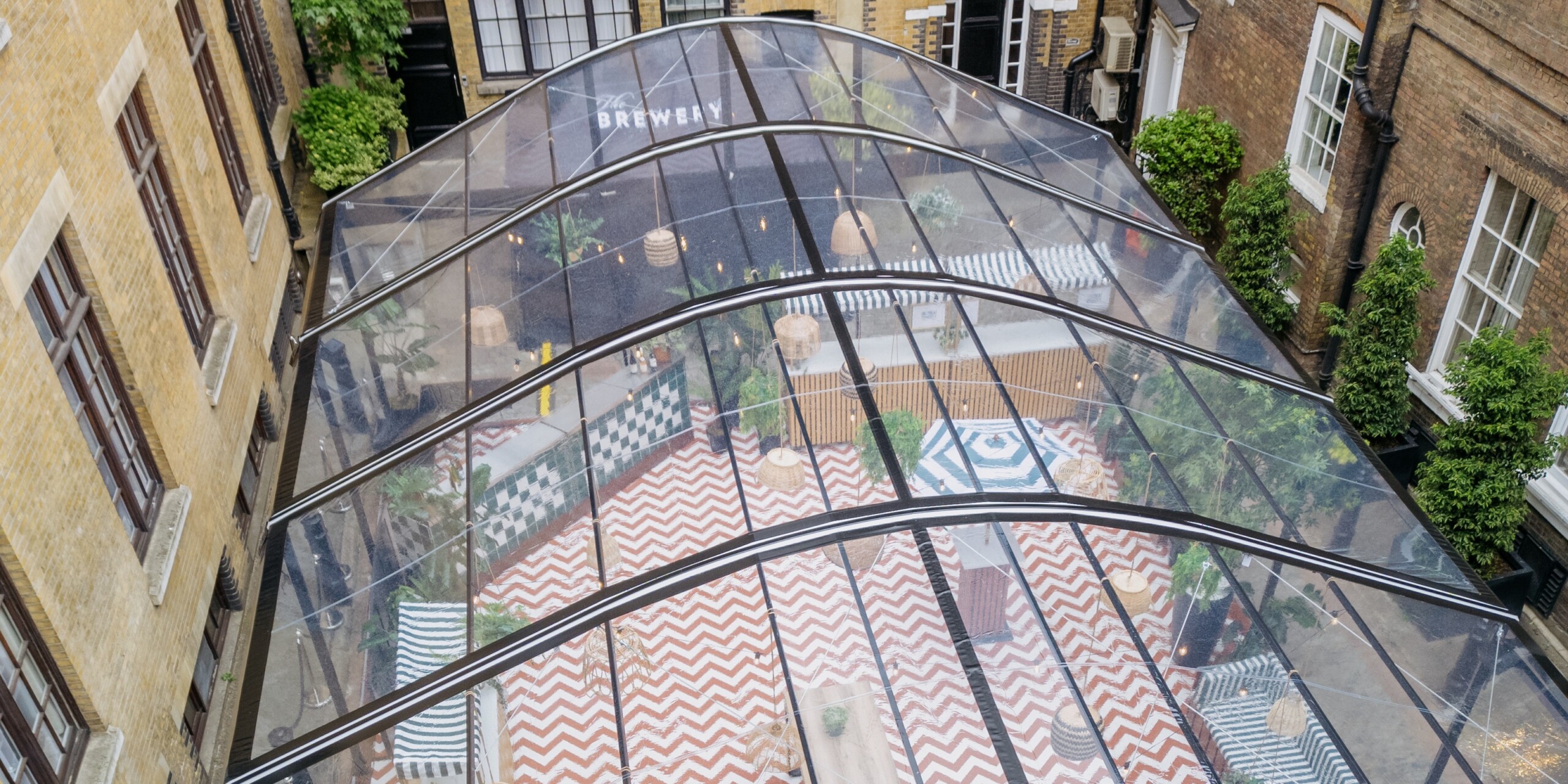 Orangery marquee with glazed panels